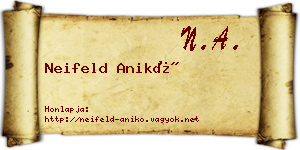 Neifeld Anikó névjegykártya